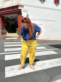 Pantalon Barrel Jaune – Taille Unique