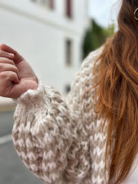 Gilet Ouvert Rayures Tricot Chunky
