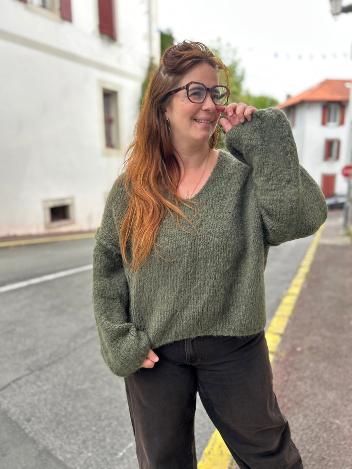 Pull Kaki Tout Doux – Manches Longues
