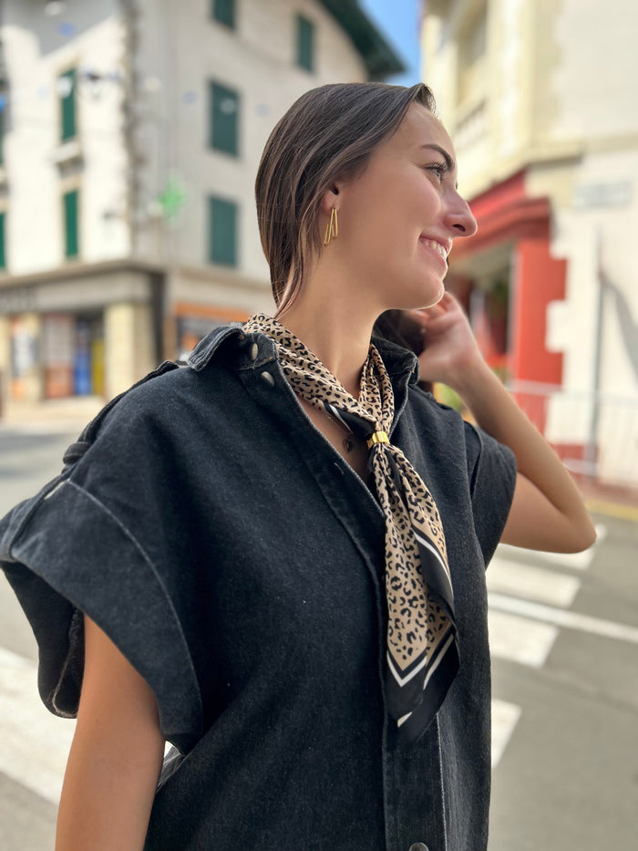 Foulard - soie - avec attache - plusieurs couleurs