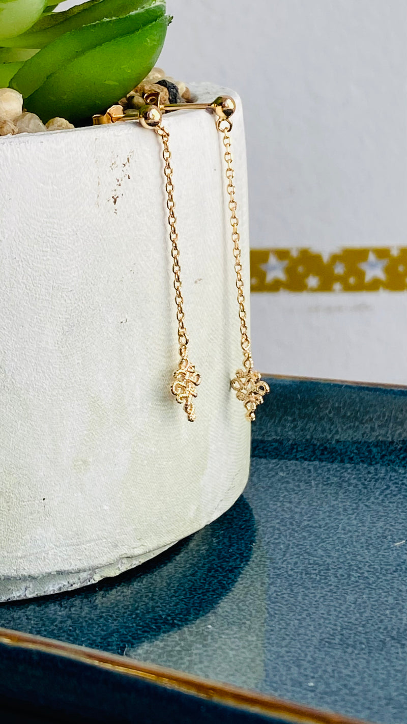 Boucles d’oreilles- en plaqué or . Subtilite