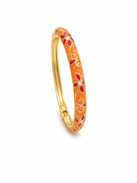 Bracelet Jonc Émaillé Fleuri – Ouverture Clipsée