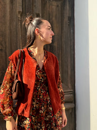 Gilet sans manches femme effet velours fin – Txaleko
