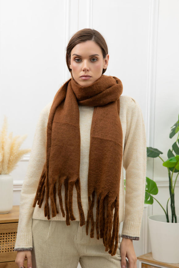 🧣 Écharpe Unie Chocolat – Le charme brut