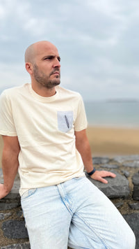 T-shirt Sakela EZ KEXA Beige Moucheté – Coton Ultra Doux | Marque Basque