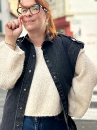Veste jean sans manches
