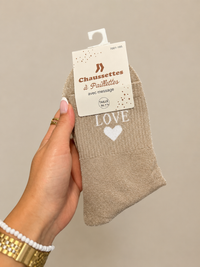 Chaussettes à Paillettes ✨ Message LOVE – Plusieurs Couleurs