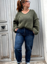 Jean large femme bleu – coupe loose
