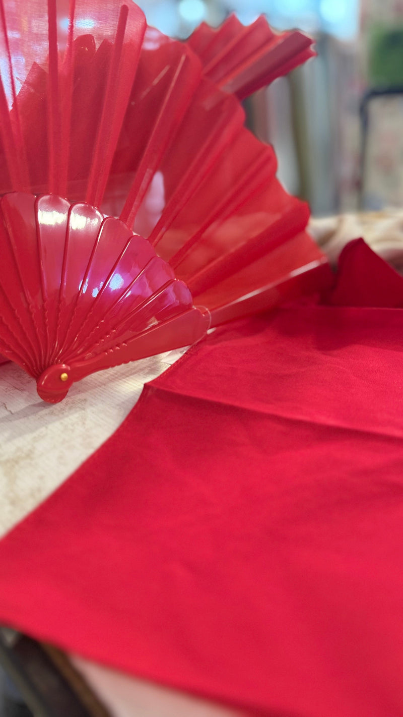 Kit Fêtes de Bayonne – Foulard et Éventail Rouge Assorti