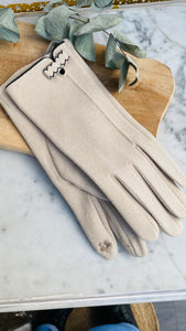 Gant tactile - beige