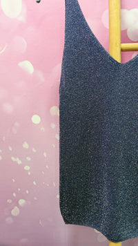 Débardeur Col V Pailleté Lurex
