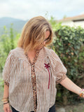 Chemise rayée léopard tendance Modadom