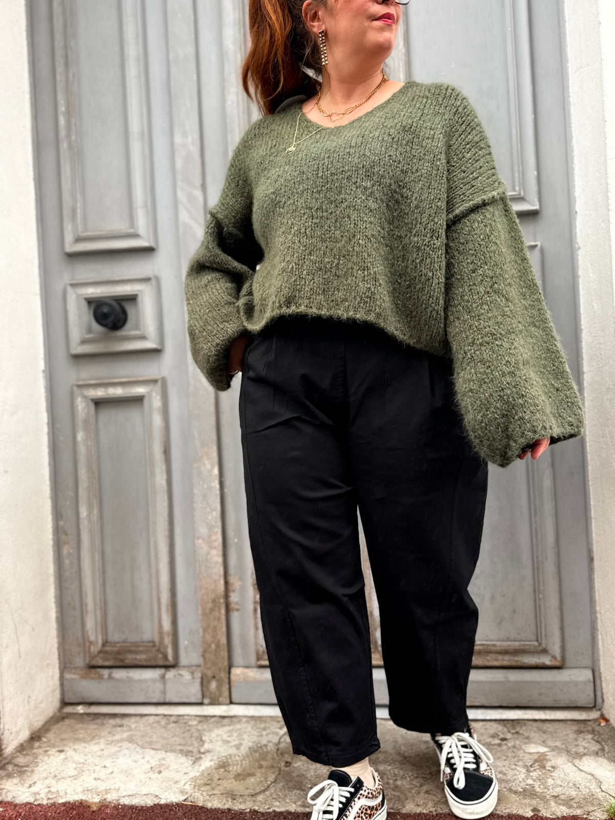 Pantalon large femme en coton – coupe confort