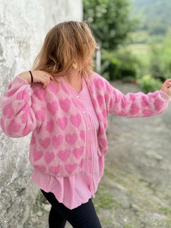 Gilet oversize laine cœur tendance 2025 Modadom