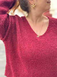 Gros pull en maille - Bordeaux