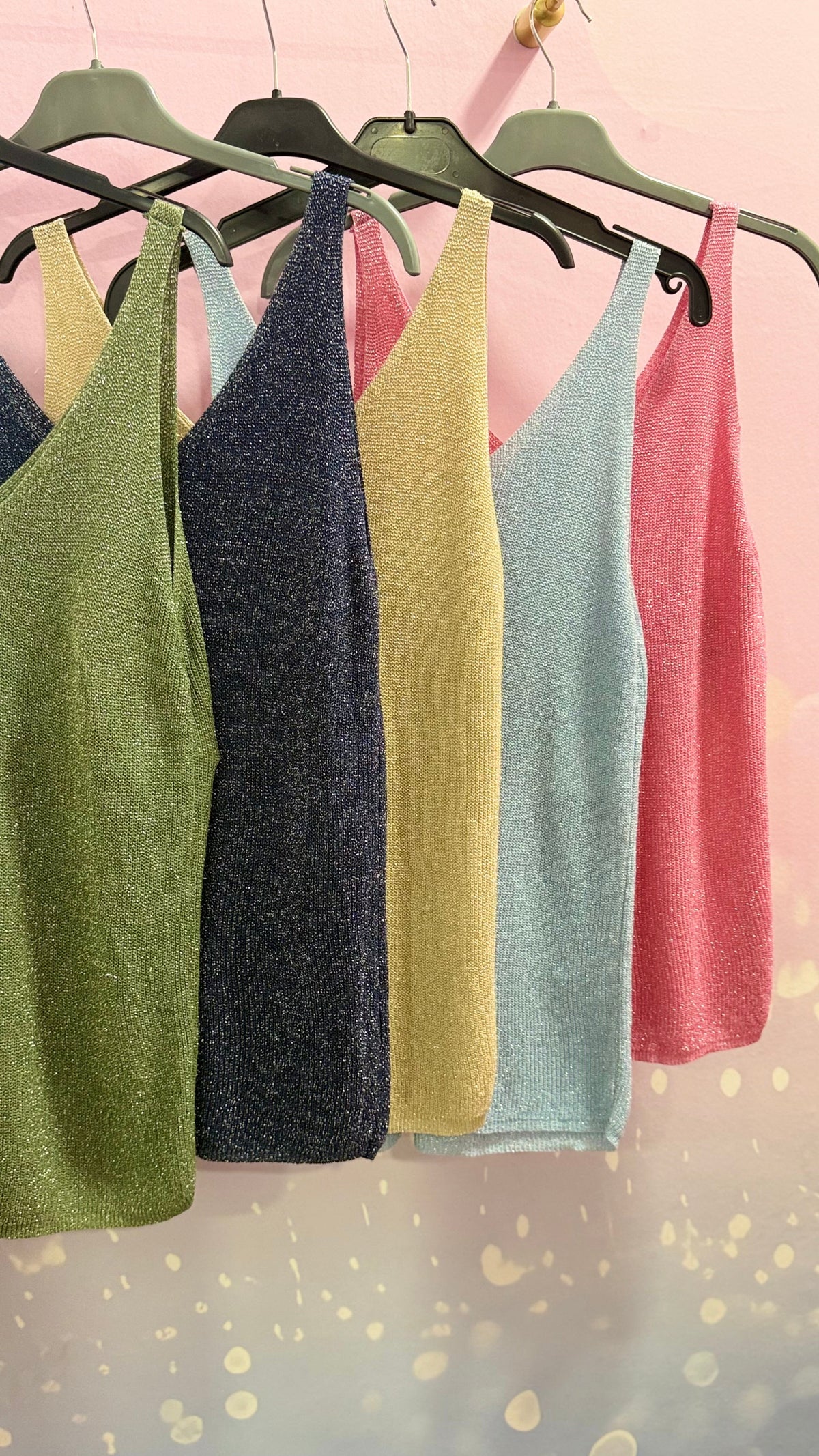 Débardeur Col V Pailleté Lurex