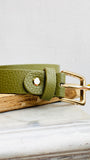 Ceinture - cuir - verte olive