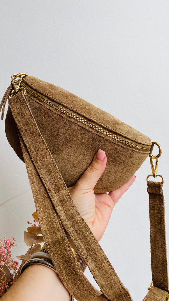 Sac banane - cuir- Taupe