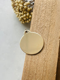 Pendentif rond plat Plaqué or