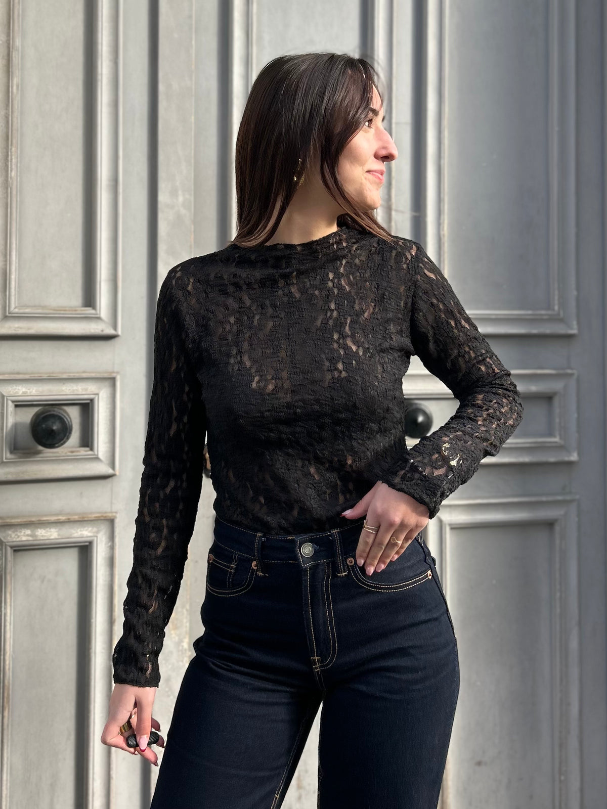 ✨ Haut Dentelle Seconde Peau – Fabriqué en Italie 🇮🇹
