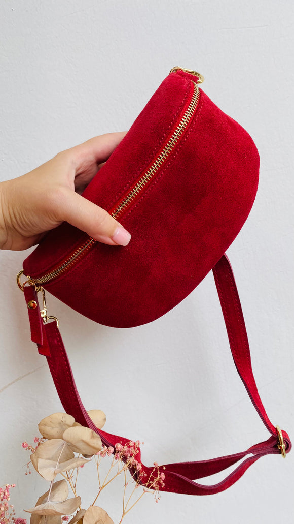 Sac banane - cuir- Rouge