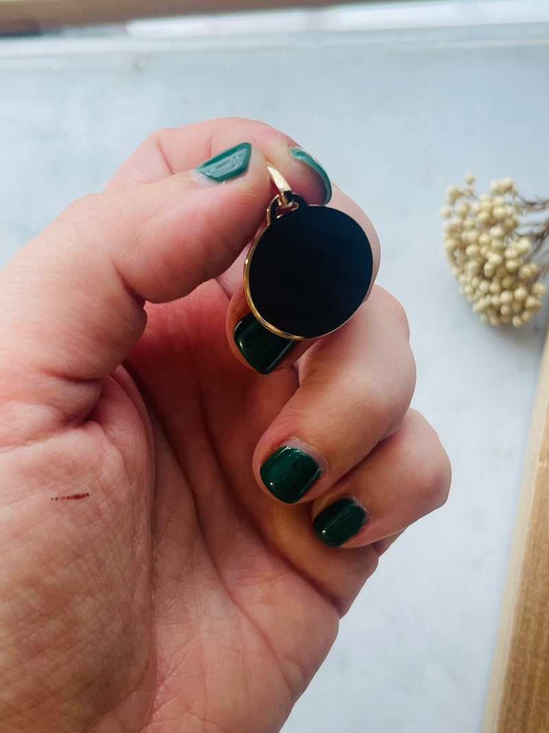 Pendentif rond plat Plaqué or