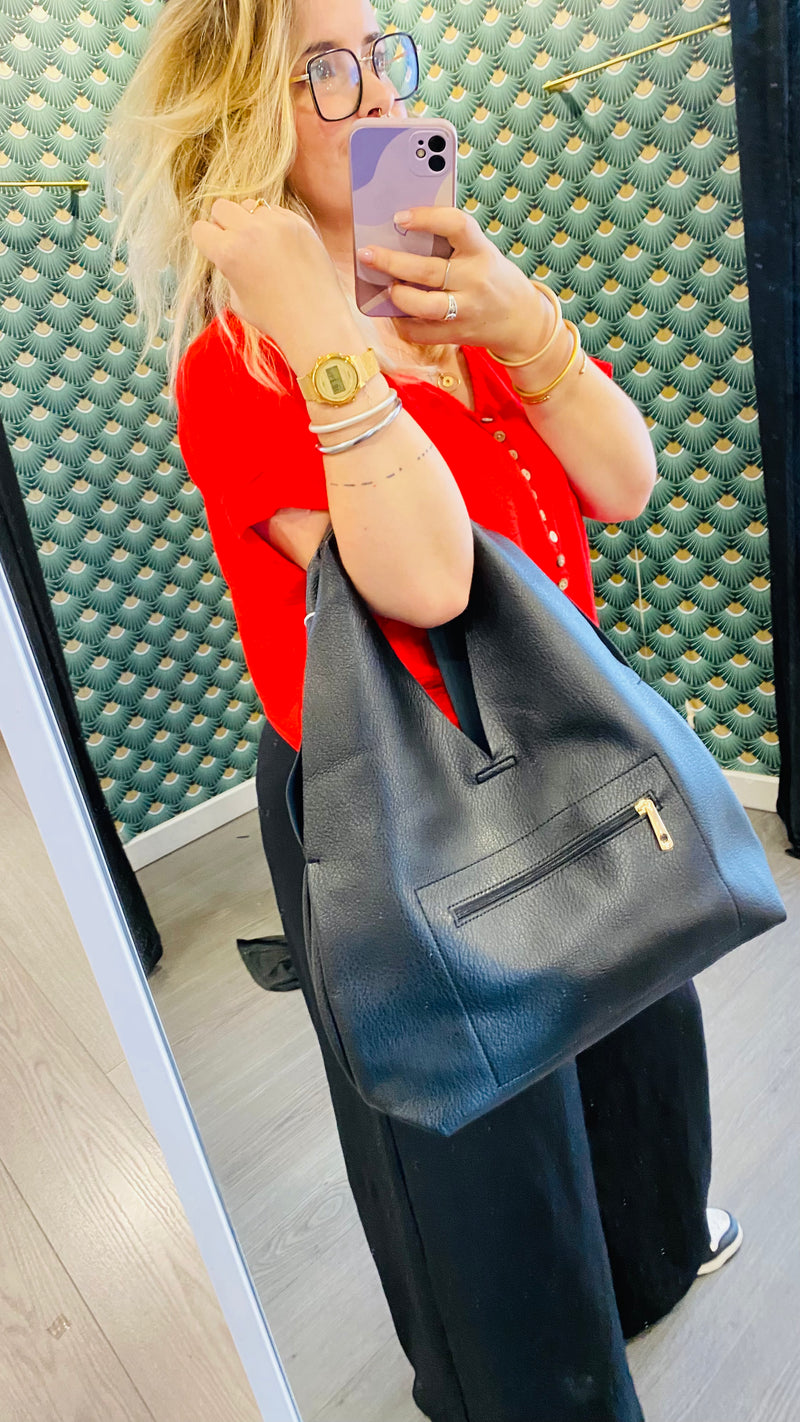 Grand sac cabas. Noir