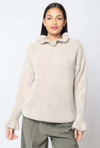 Pull mohair et laine - beige