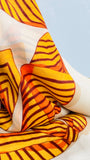 Grand foulard - beige et orange