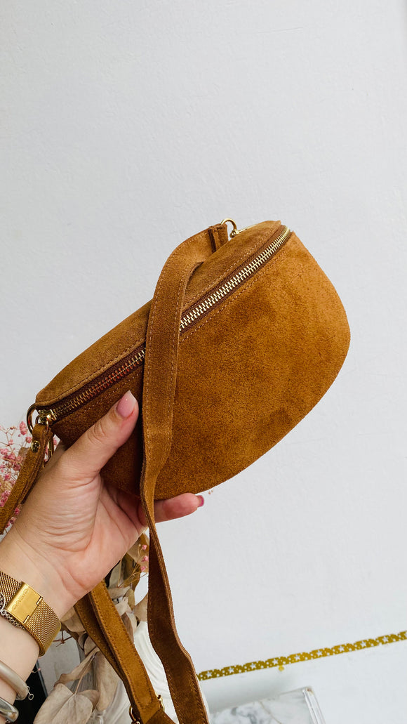 Sac banane - cuir- Camel