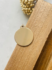 Pendentif rond plat Plaqué or