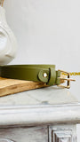 Ceinture - cuir - verte olive