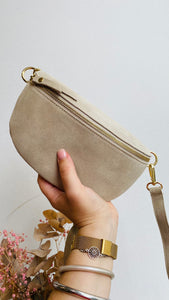 Sac banane - cuir-beige