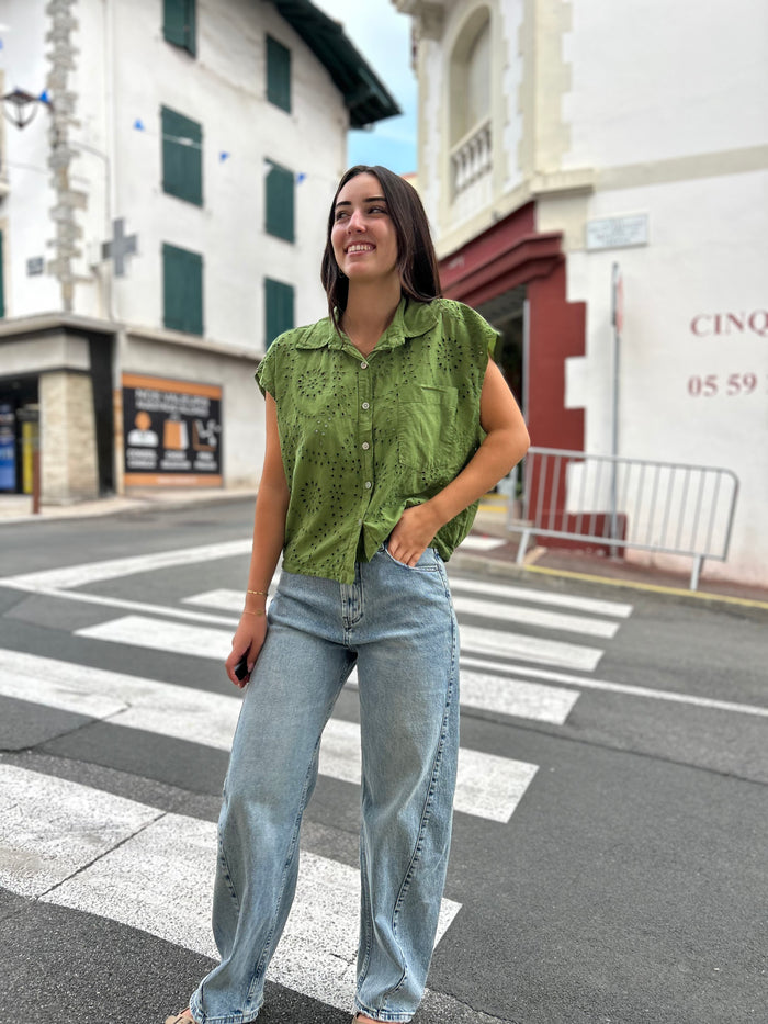 Blouse Coton Femme | Dos Resserré | Taille Unique 36-42 | 4 Couleurs | Modadom