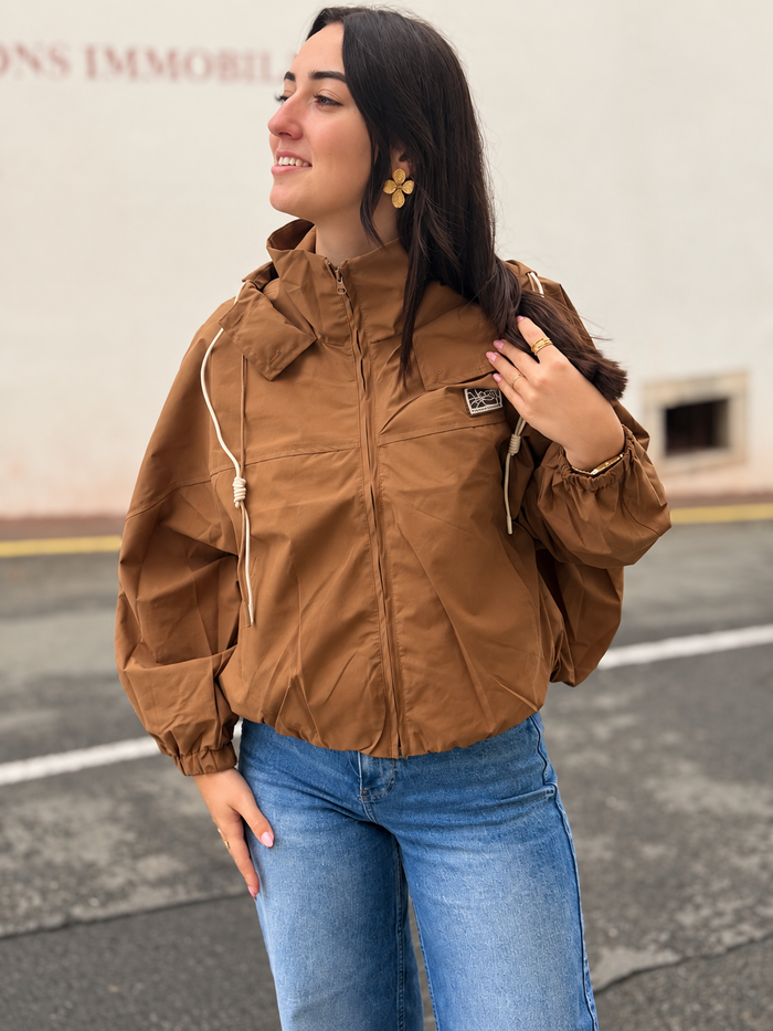 Bomber imperméable camel femme – veste légère