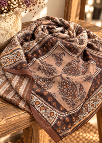 Foulard carré femme imprimé en viscose – 85 × 85 cm