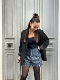 🌸 Short à Sequins Bleu Nuit