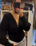 ✨ Body femme pailleté col V