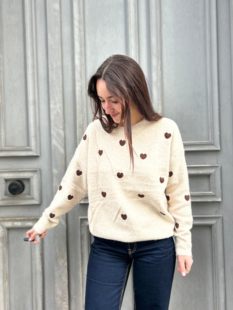 🤎 Pull Tendre Cœur
