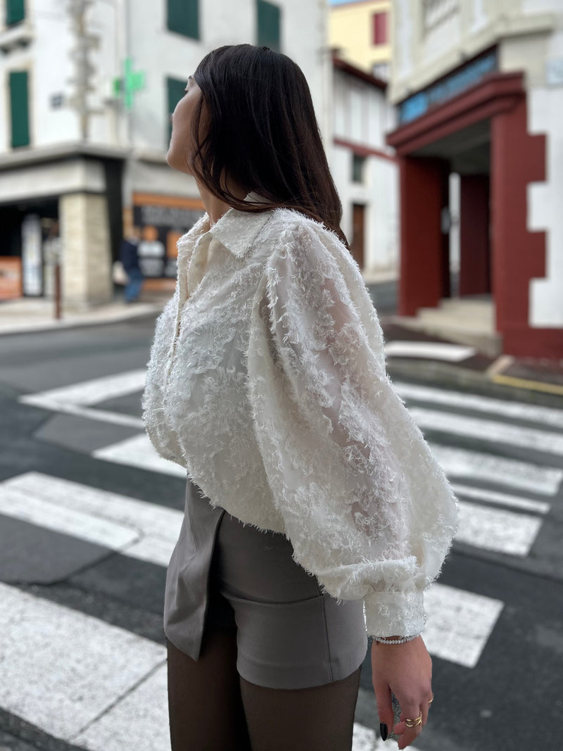 Blouse plume écrue 🕊️