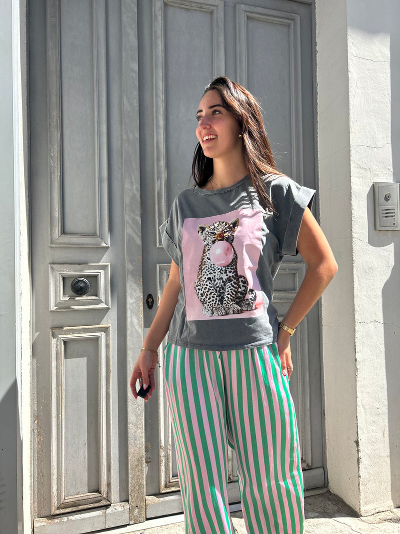 TEE shirt léopard rose été 
