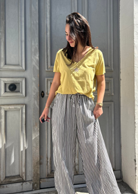 Pantalon gaze de coton palazzo 