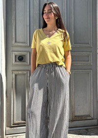 Pantalon gaze de coton palazzo 