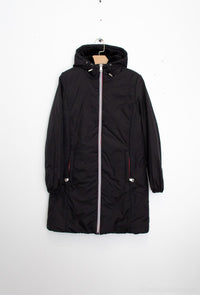 Veste longue imperméable fourrée – Noire