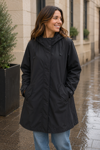 Veste Imperméable Longue – Noir