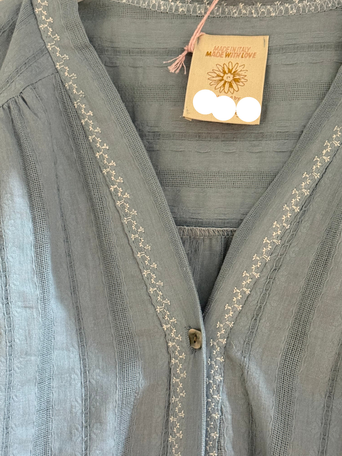 Blouse Femme Oversize Effet Jean Brodée