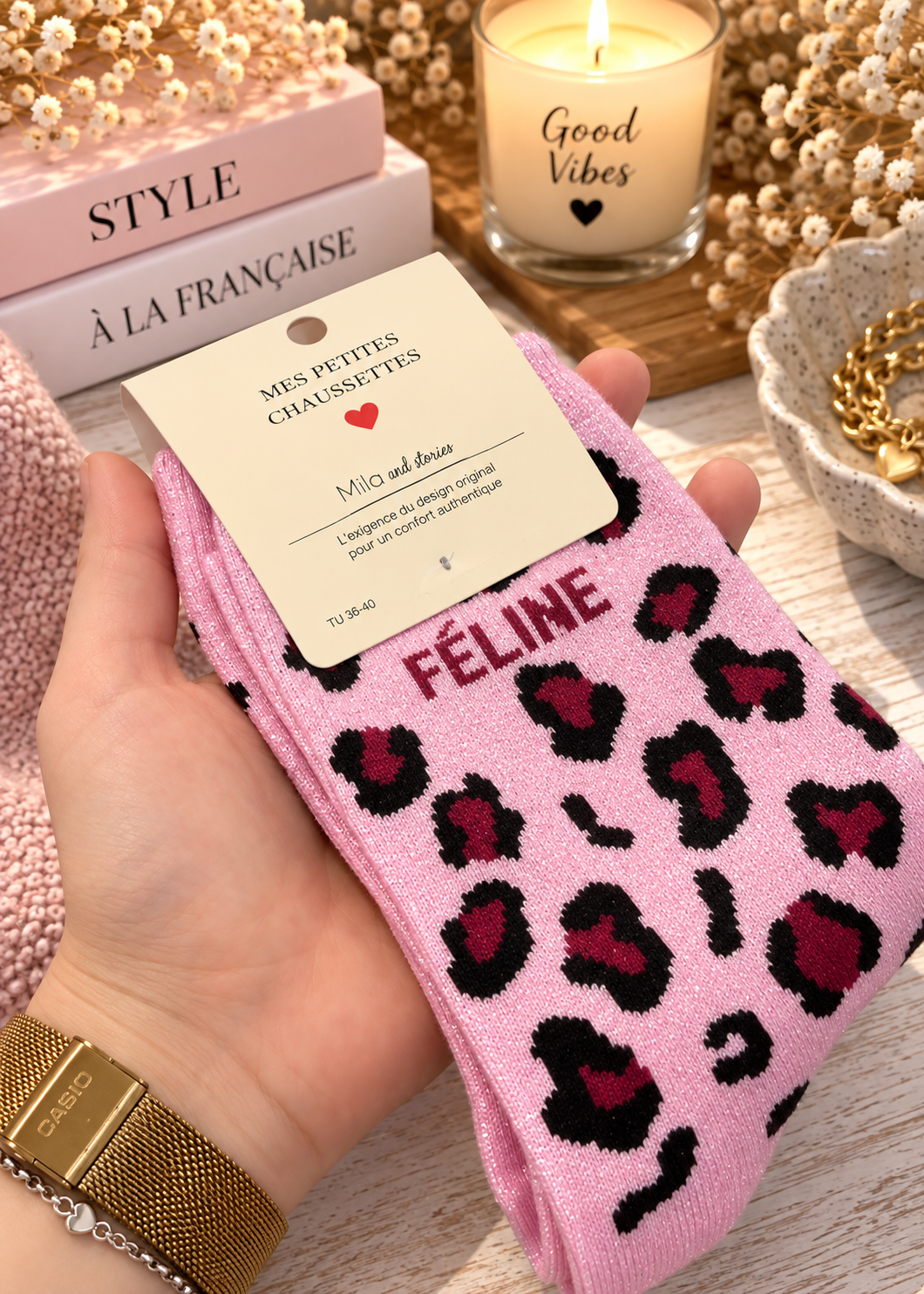 Chaussettes "Féline"