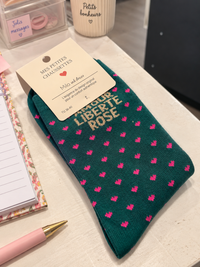 Chaussettes "Amour Liberté Rosé"
