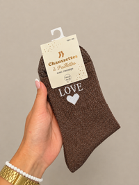 Chaussettes à Paillettes ✨ Message LOVE – Plusieurs Couleurs