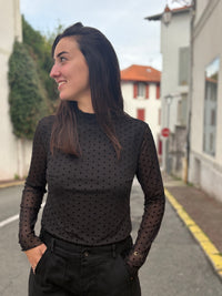 Top à pois velours LILI